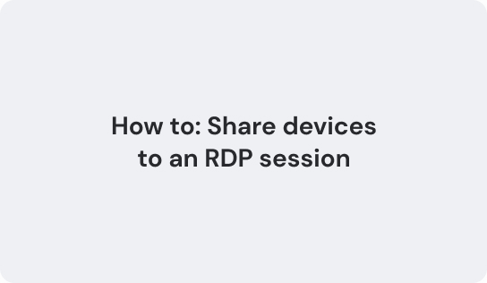 Share USB Over RDP