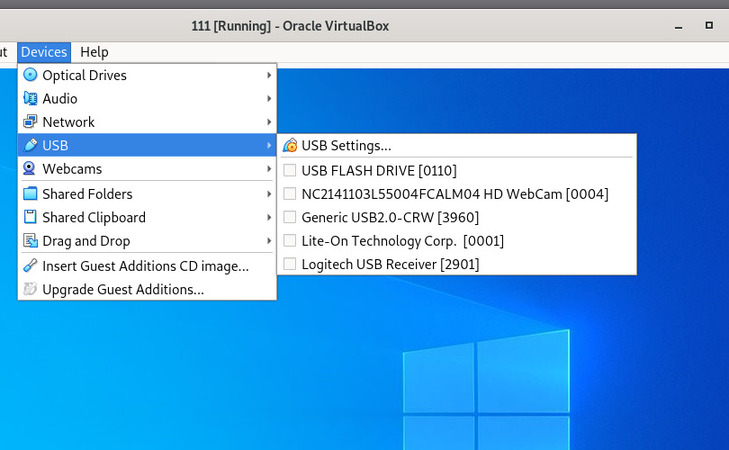 USB device selection for an actively running virtual machine  USB device selection for an actively running virtual machine