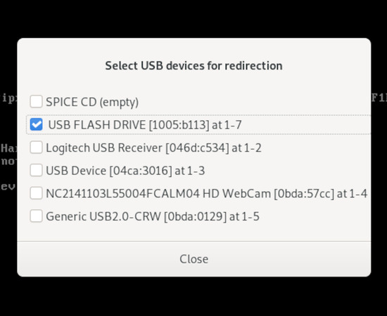  USB device selection